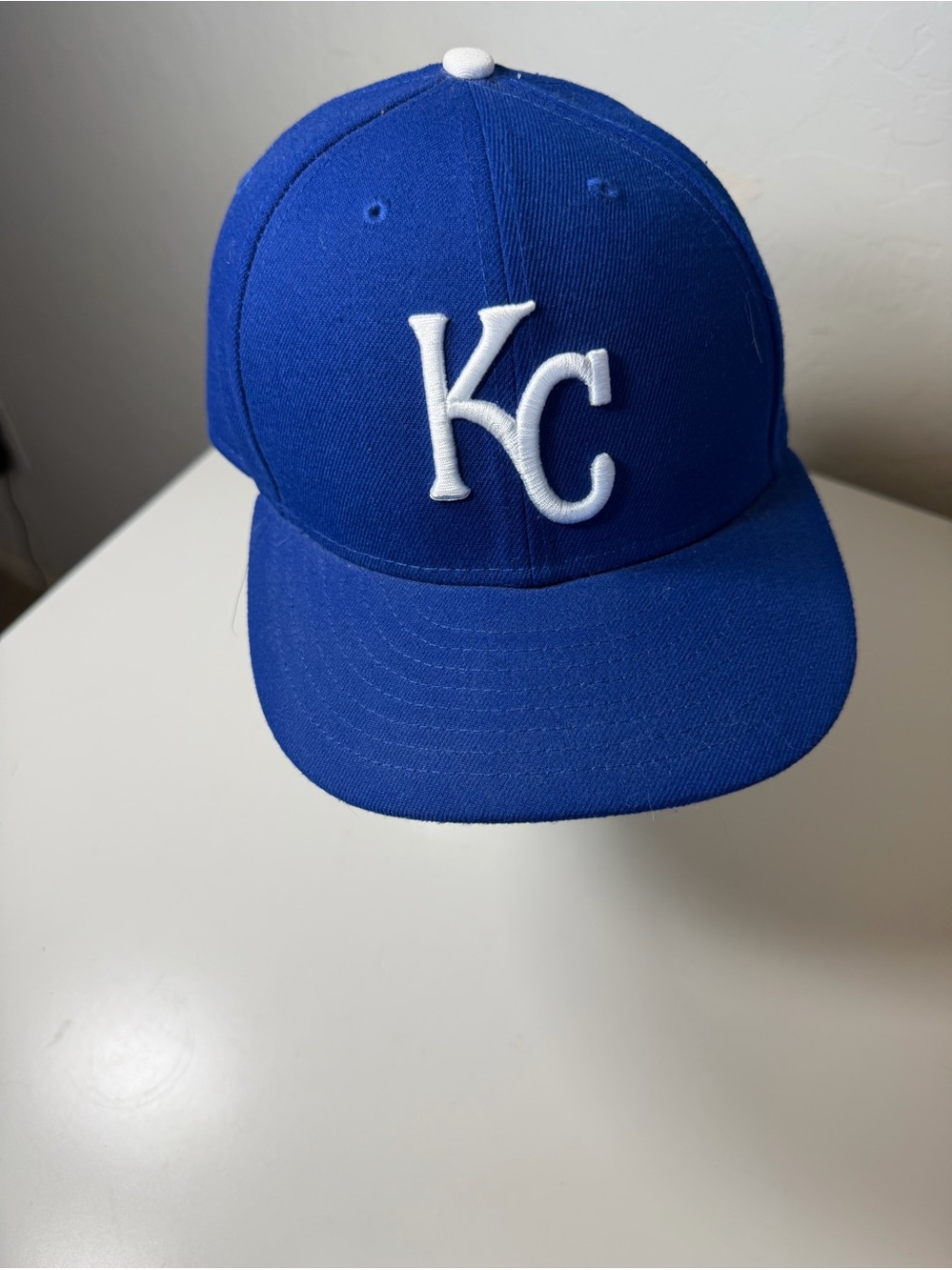 New Era 59FIFTY Kansas City Royals Low Profile Fitted Hat Blue White 7 3/8